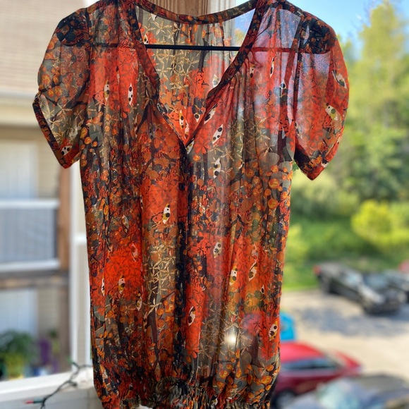 Chiffon button down blouse - Picture 1 of 4